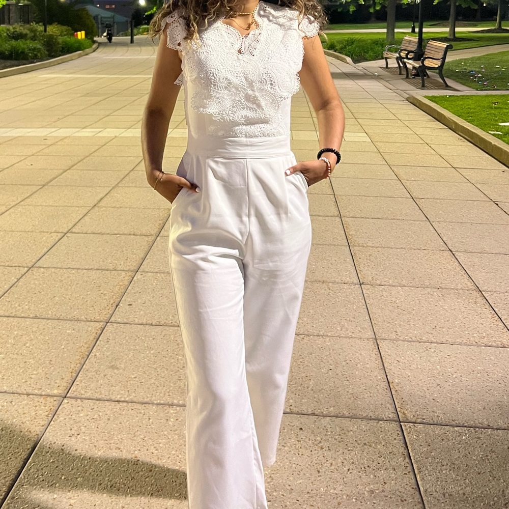 White Lace Jumpsuit